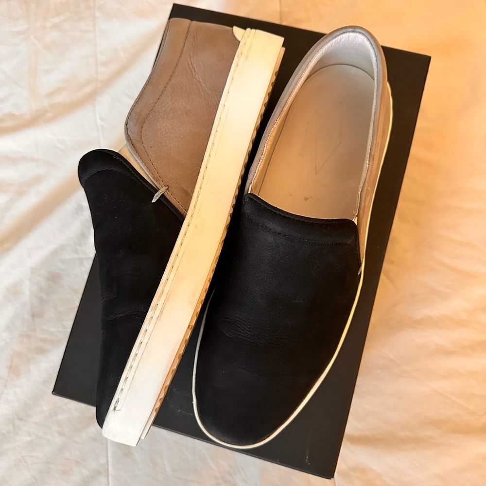 Rag and Bone slip-ons, two tone, Black and gray, 43